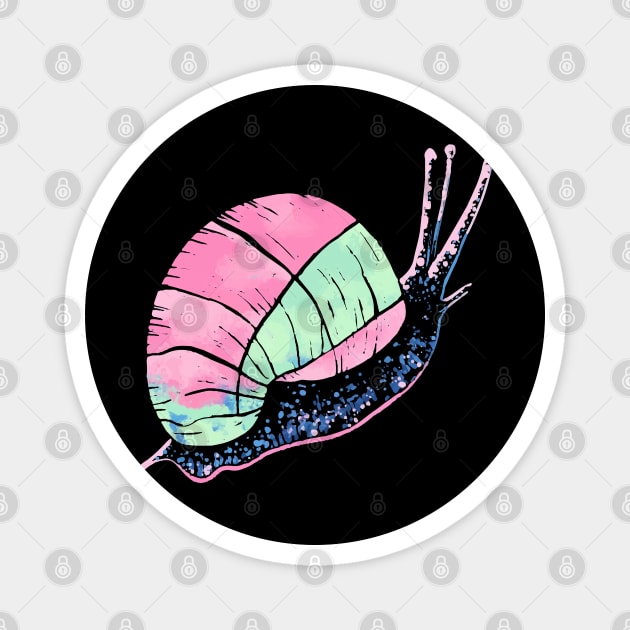 Dreamy Cool Snail - Vector Art Style - Soft Melon Colors Magnet by TuncGK